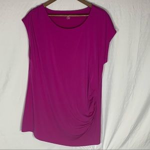 Lane Bryant Fuchsia Runched Blouse